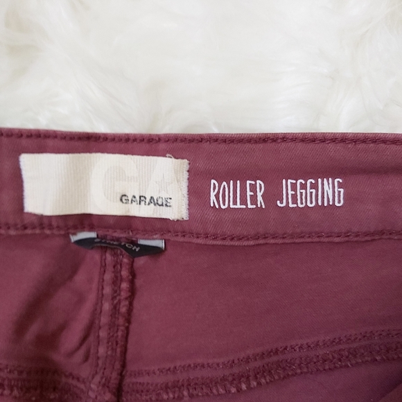 Garage Vintage Cotton Burgendy Ankle Length Jeggings - Picture 6 of 8